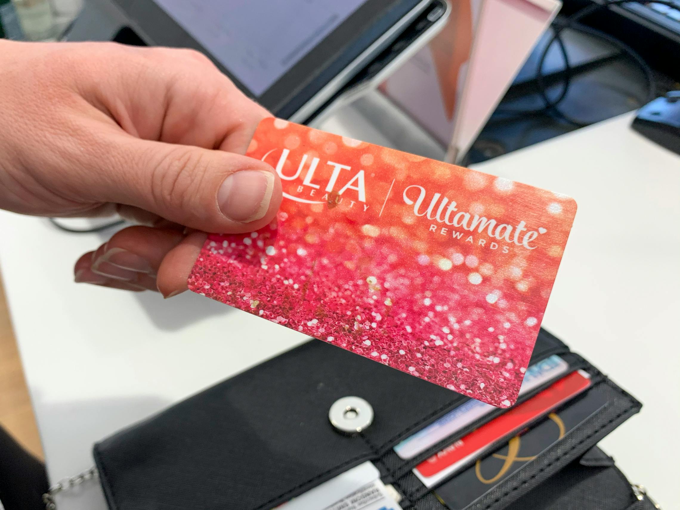 An Ulta credit card at checkout.
