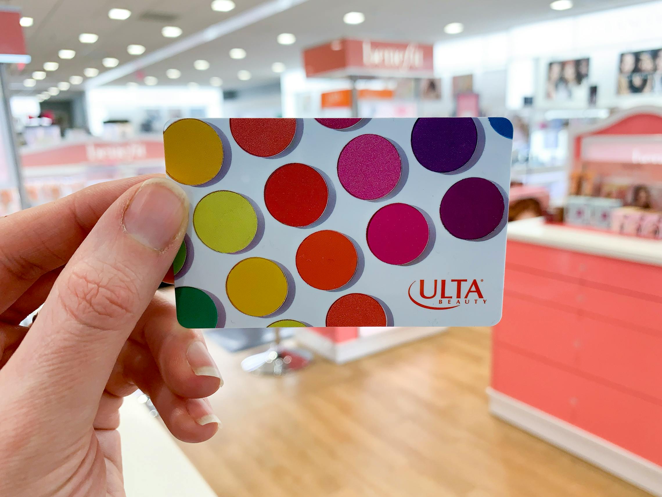 An Ulta gift card held up in store.