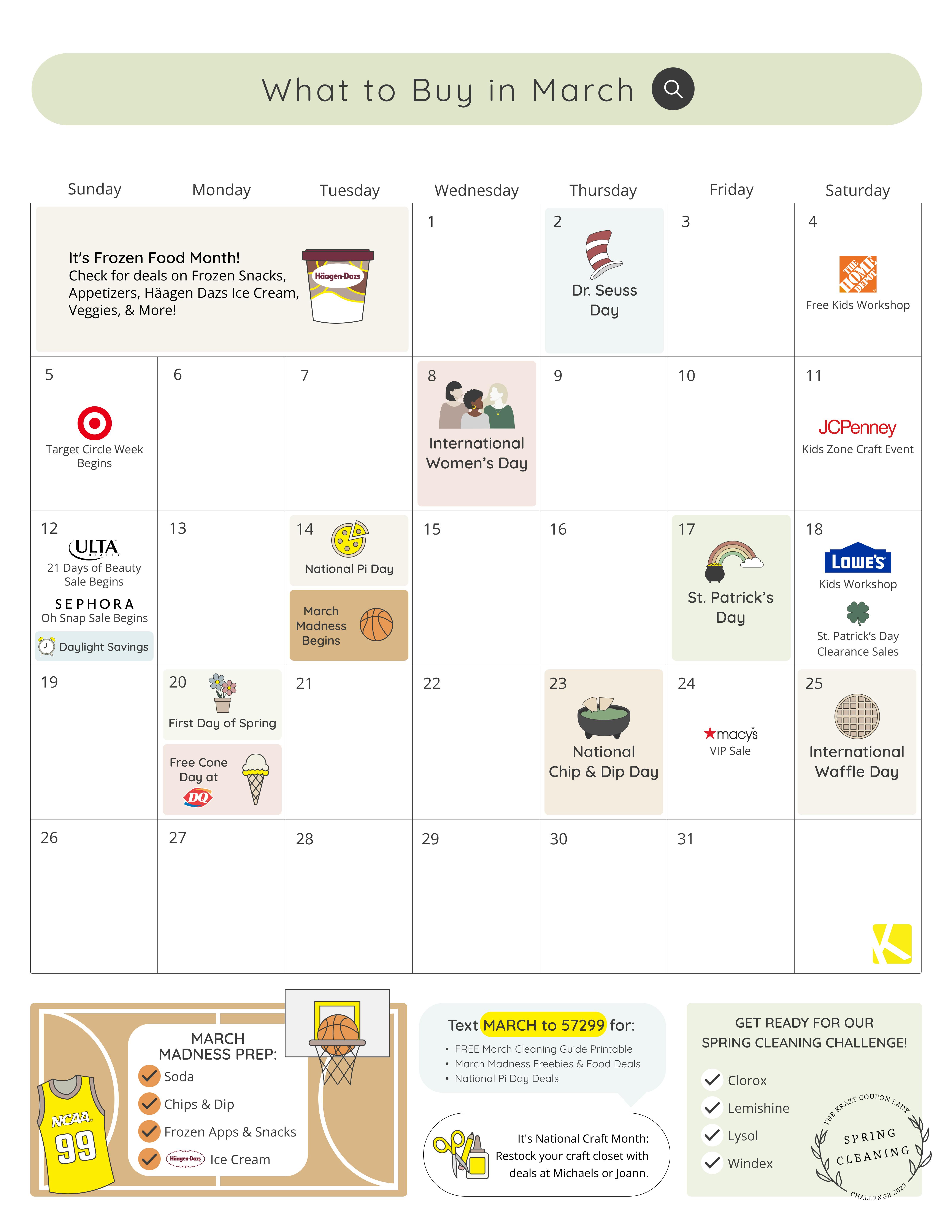 A calendar for what to buy in March and when to look for sales