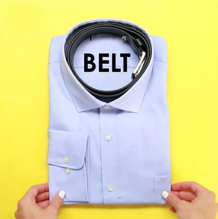 Keep belts in shirt collars to help keep their shape.