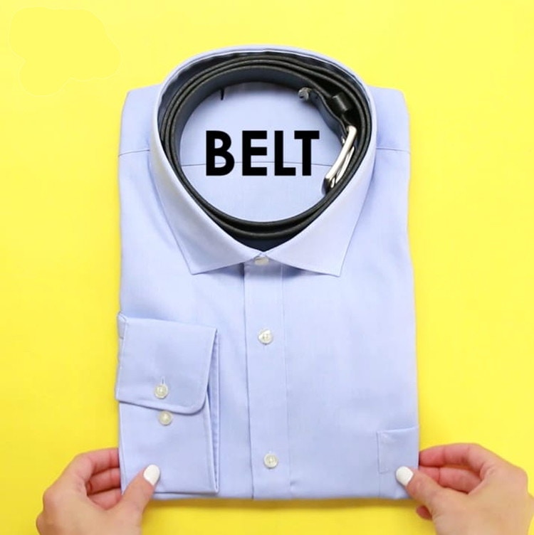 Keep belts in shirt collars to help keep their shape.