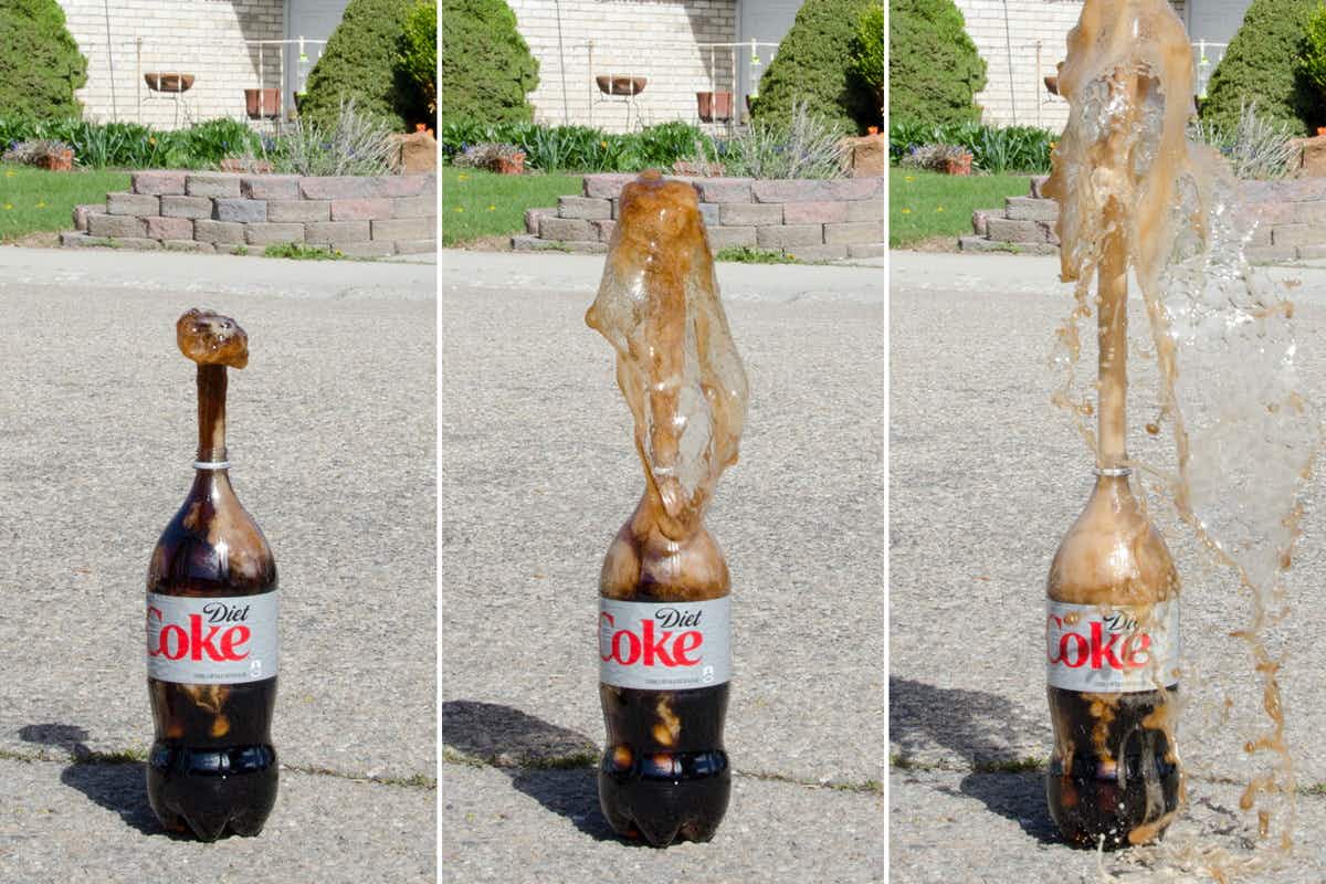 Make a cola fountain with Mentos.