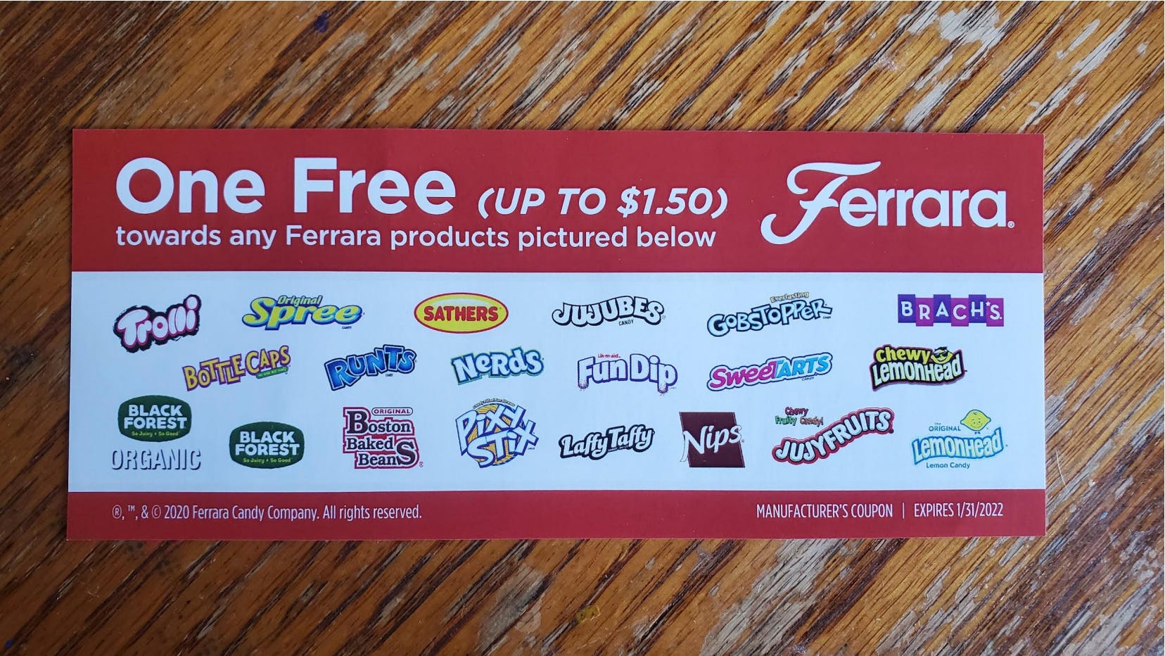 Ferrara free candy coupon