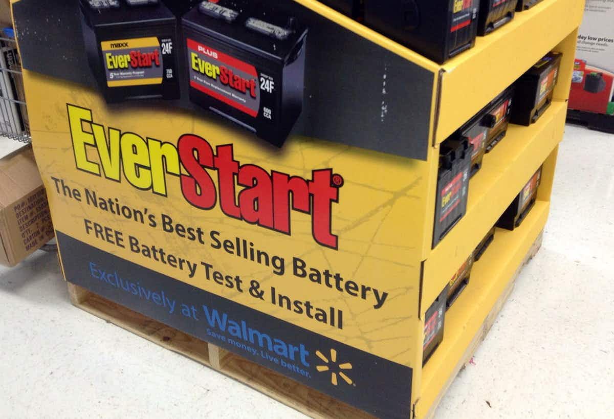 Free battery installation at Walmart