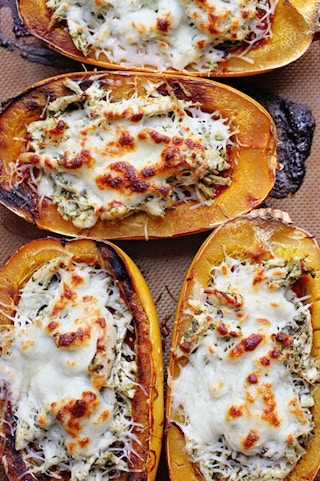 Chicken Pesto Spaghetti Squash Lasagna