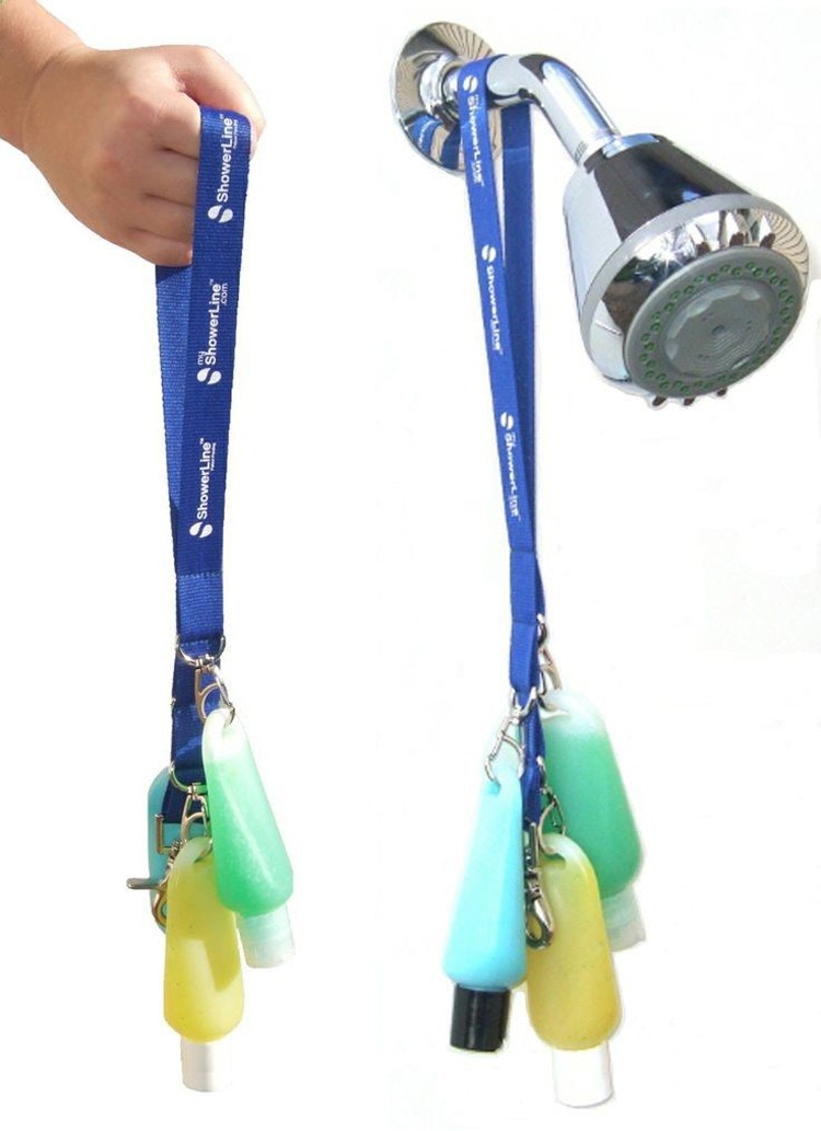 And hang toiletries on a lanyard.