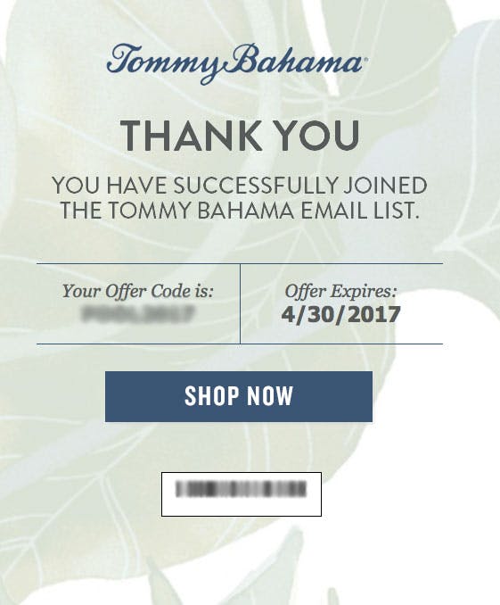tommy bahama $50 off coupon