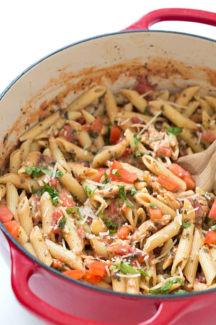 20-Minute Tuscan Chicken Salad with Penne Pasta