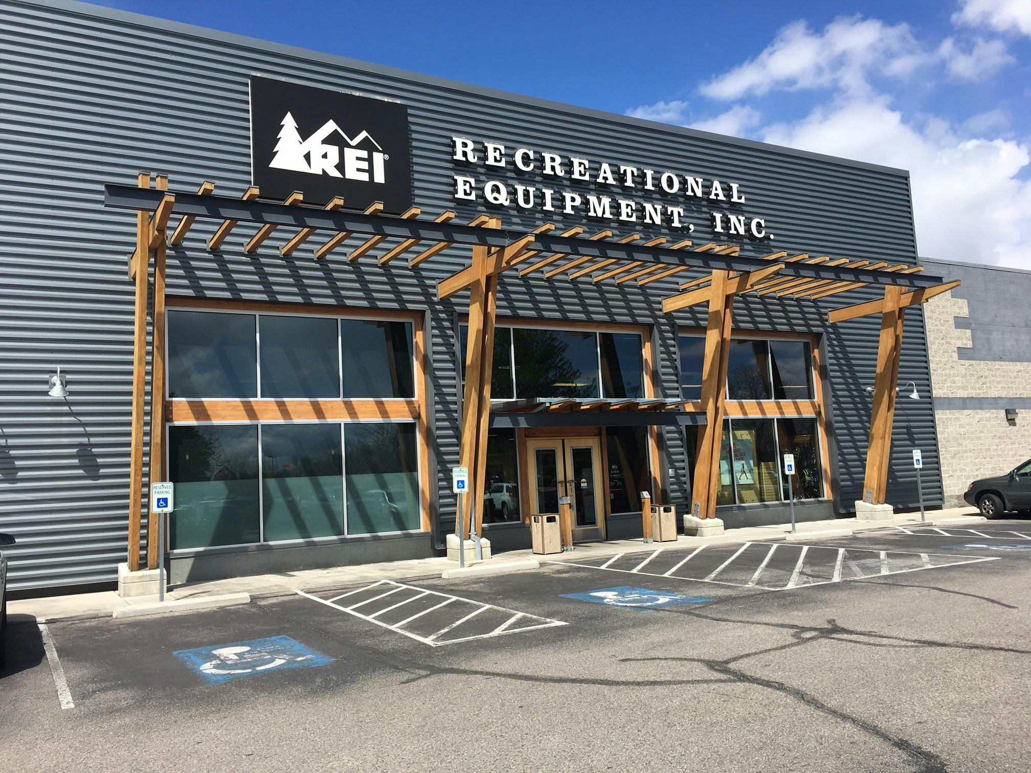 A REI storefront.