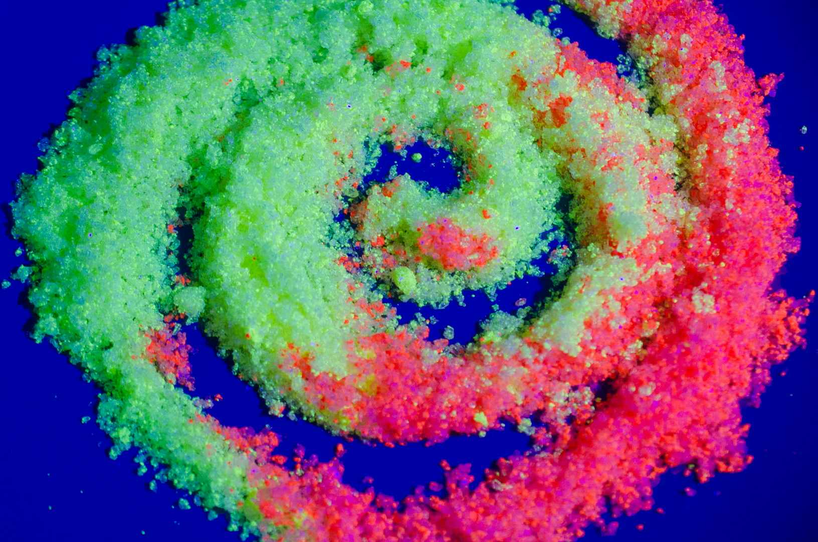 A swirl of colorful sand