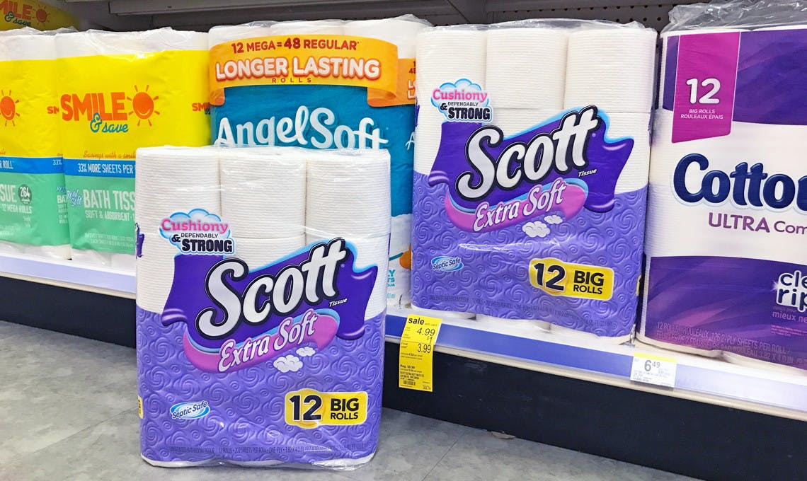 Scott Extra Soft Toilet Paper, Only 0.23 per Roll at