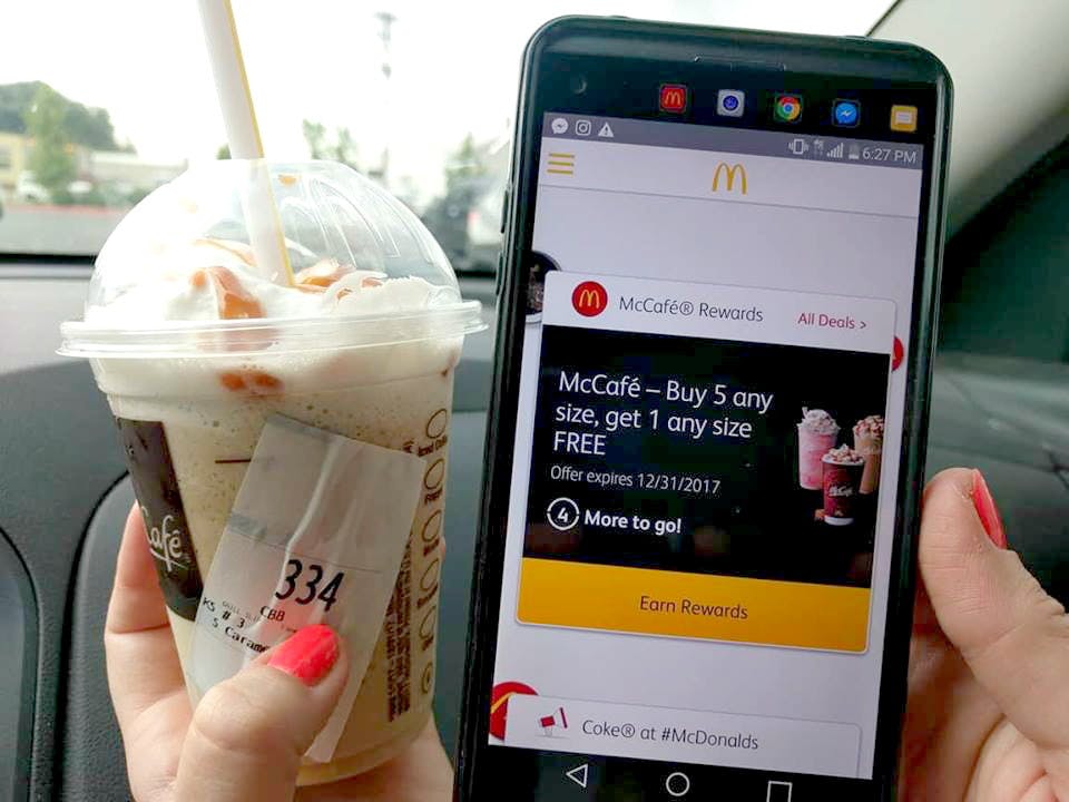 Download the McDonald's app to get free fast food coupons and McCafe drinks.