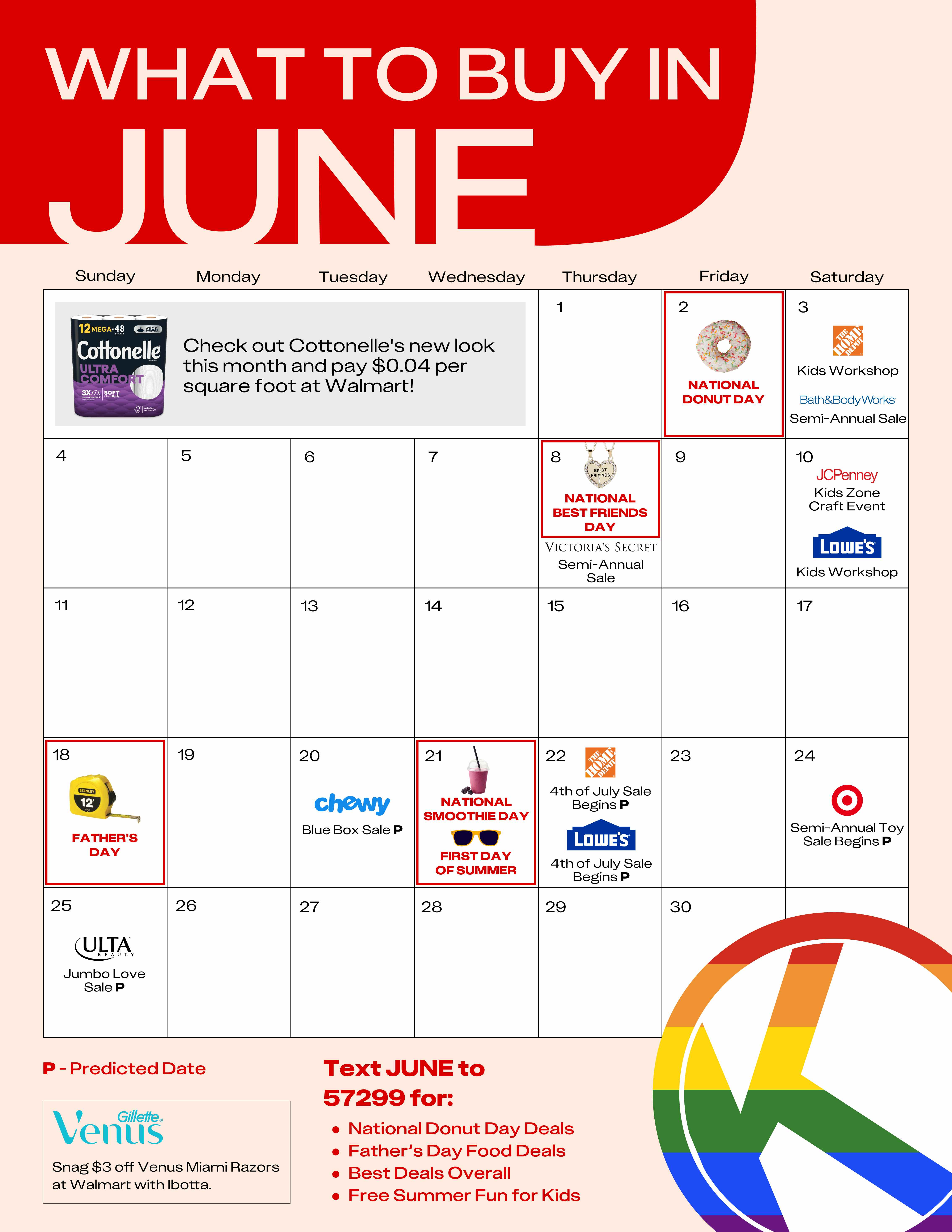 what to buy in june 2023 calendar graphic