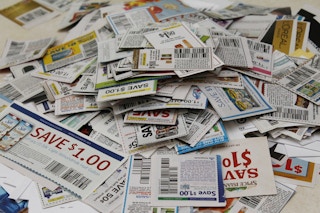 stack of coupons