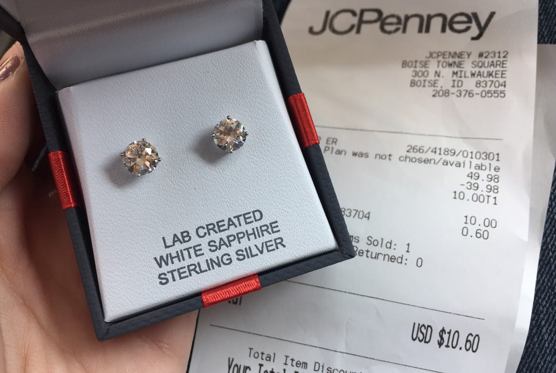 jcpenney sterling silver stud earrings