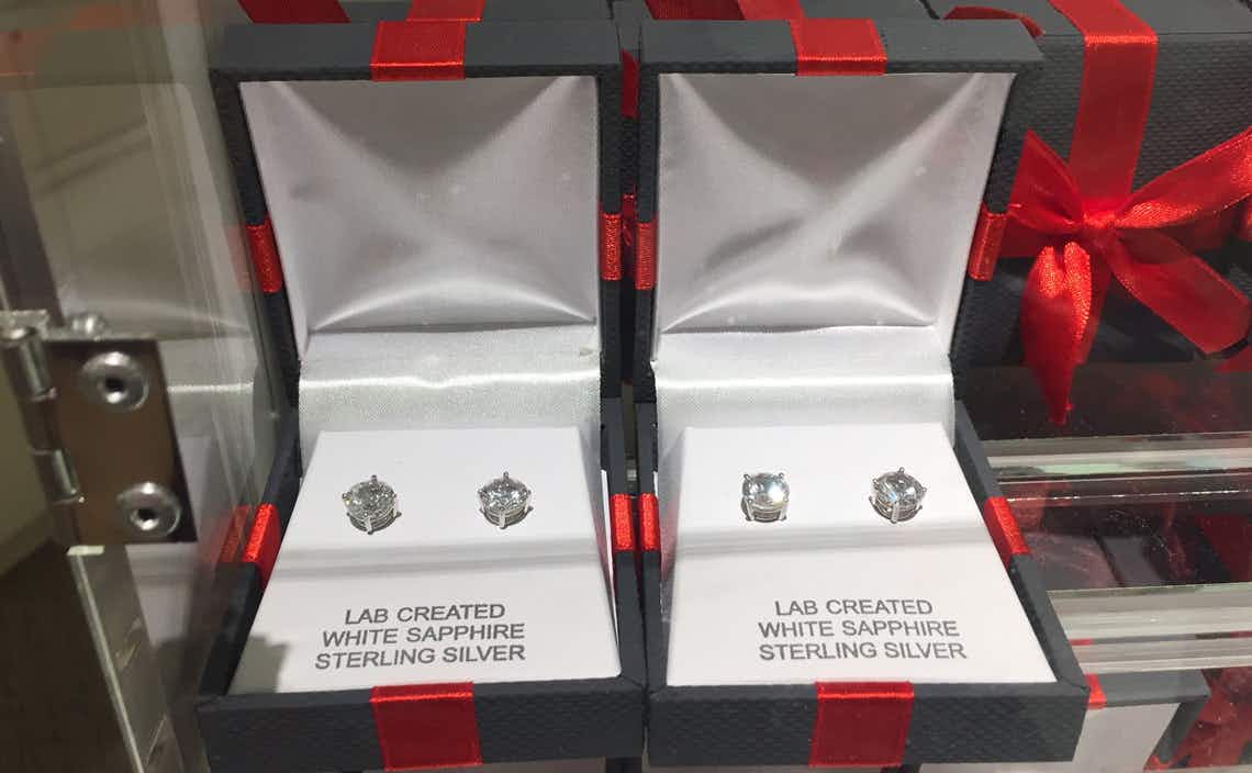 A set of diamond earrings.