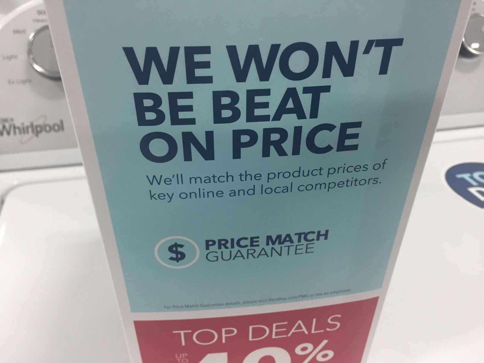 sign advertises best buy price match policy