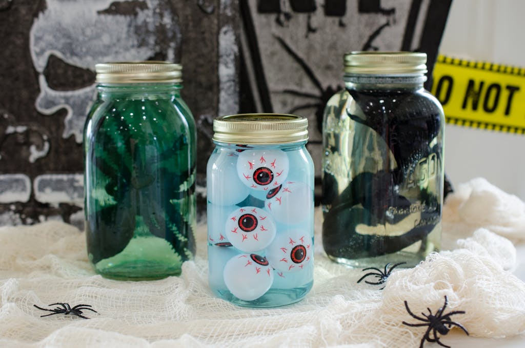 Dollar Store Halloween DIY creepy specimen jars