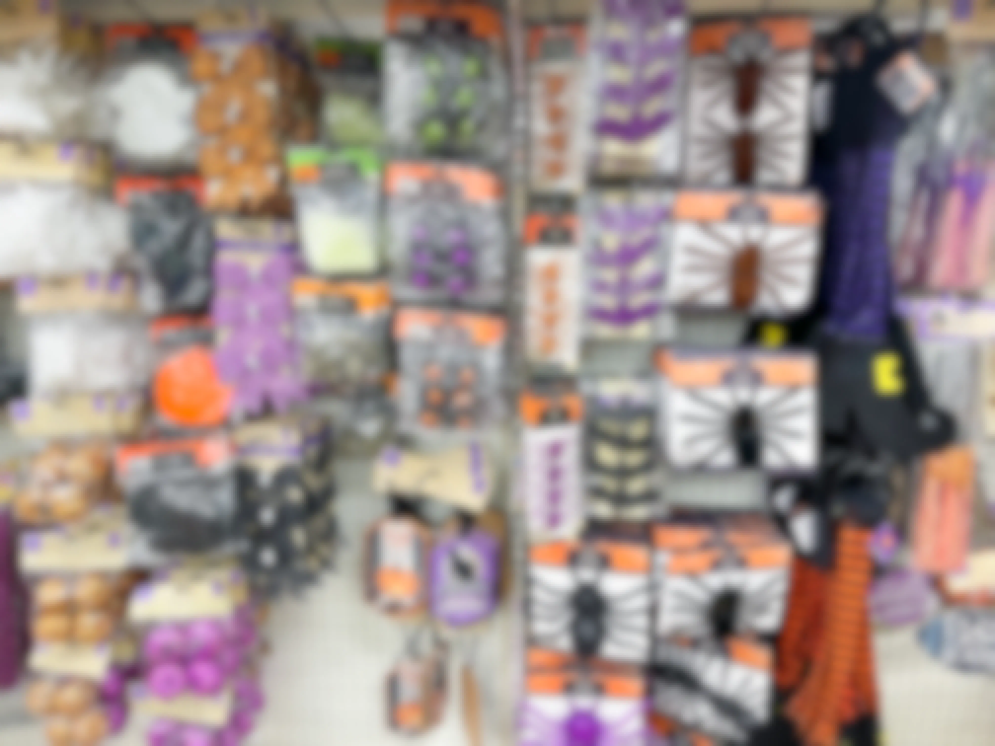 Craft supplies and Halloween decor for sale at dollar tree.