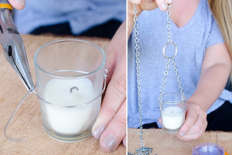 Make hanging hurricane lamps.
