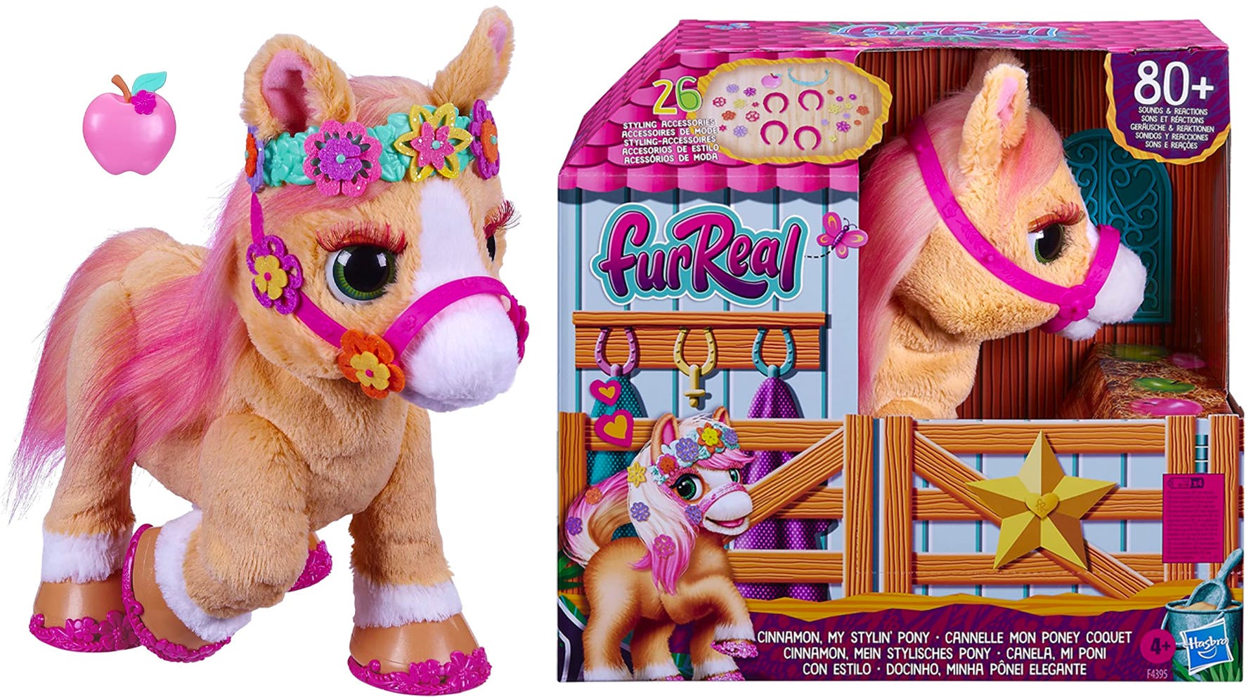 A FurReal Cinnamon My Stylin' Pony on a white background.