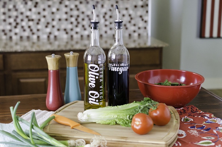 Turn a wine bottle into an olive oil or vinegar dispenser.