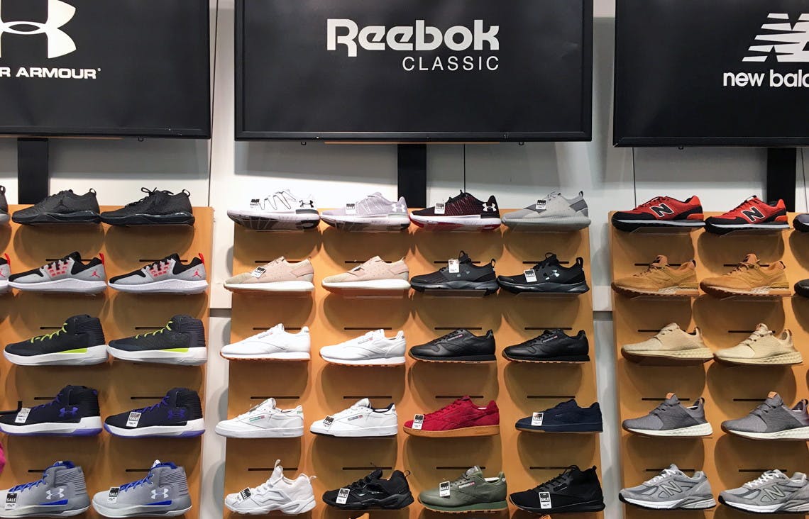 reebok shoes off