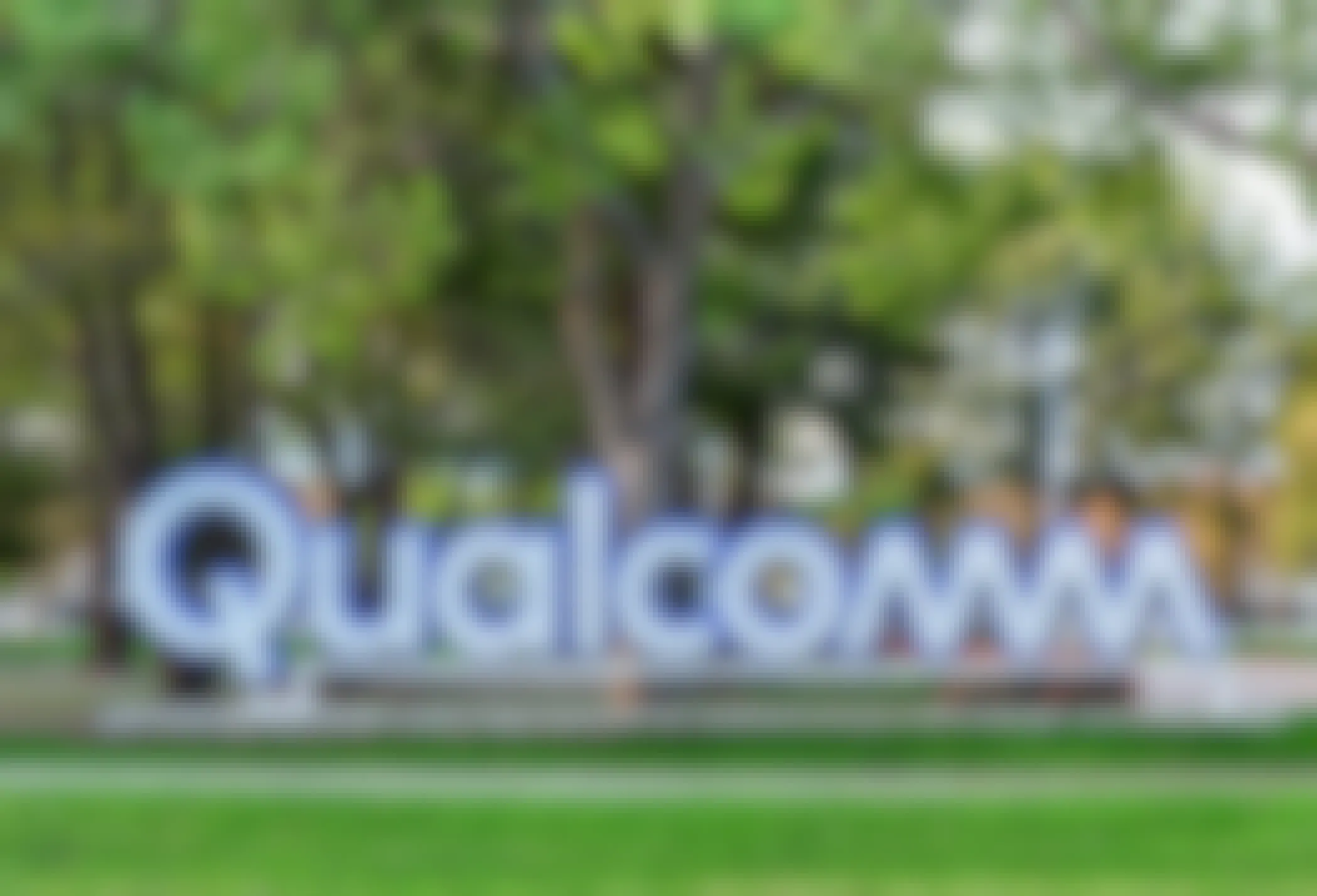 Qualcomm sign near Qualcomm Research Silicon Valley office