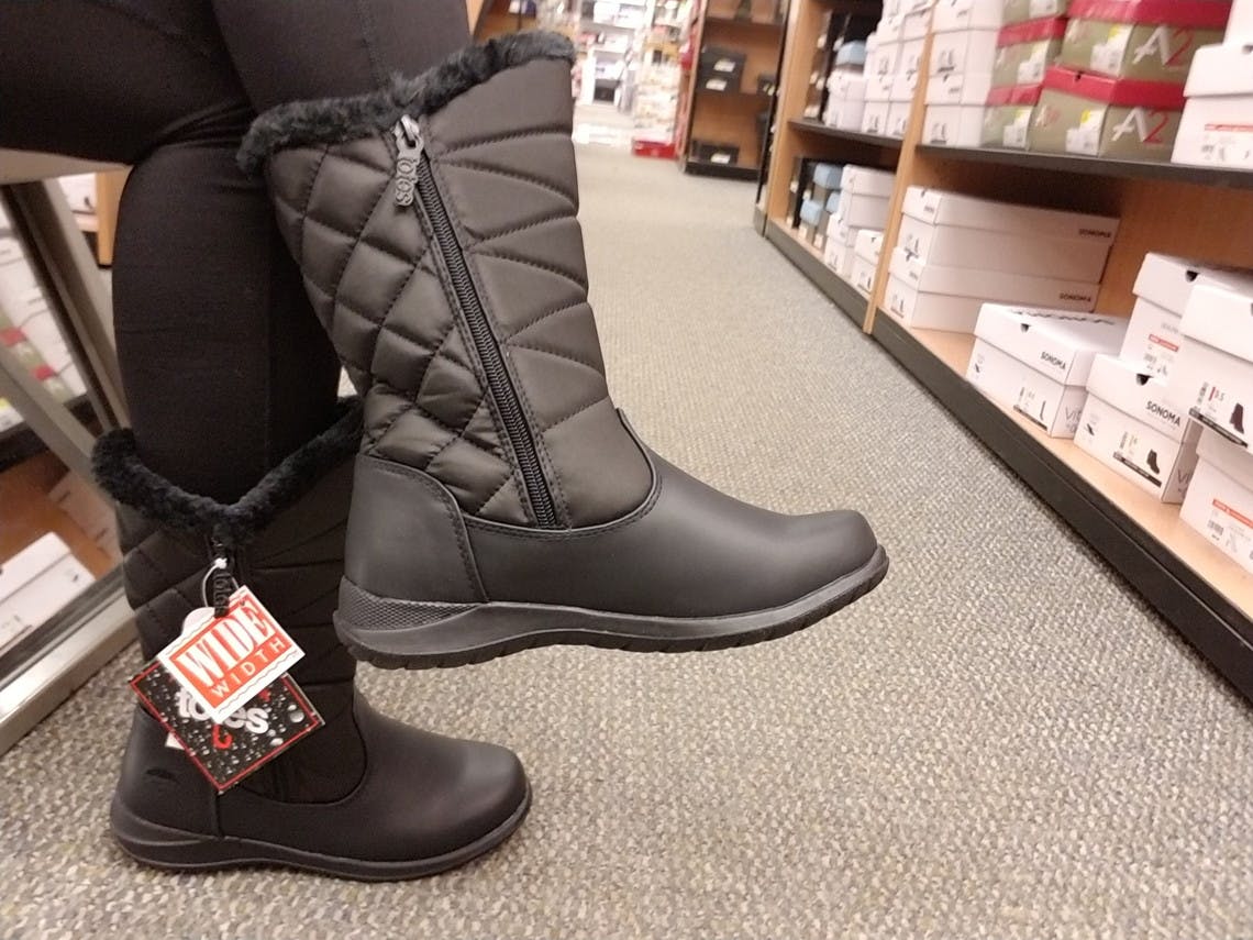totes womens nova waterproof winter boots flat heel