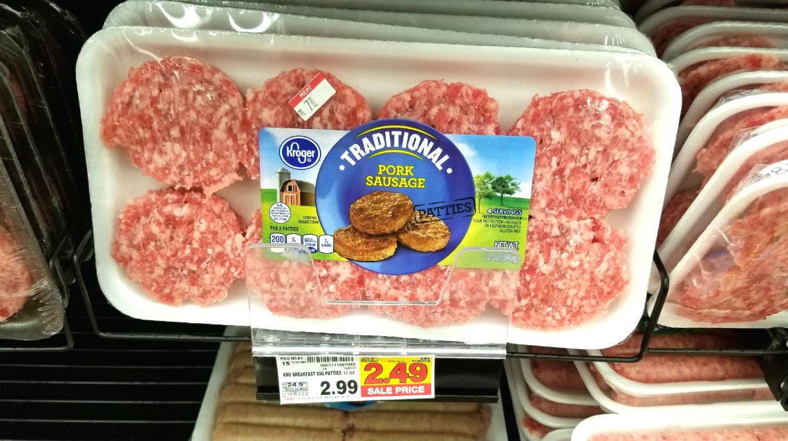 Today Only! Kroger Breakfast Sausage Links or Patties, 1.47 with 5X