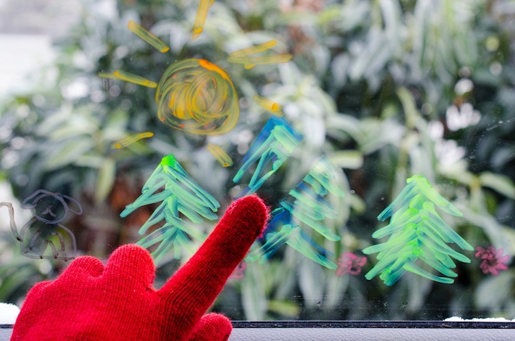 Give kids dry erase markers and and old glove to keep kids stay amused.