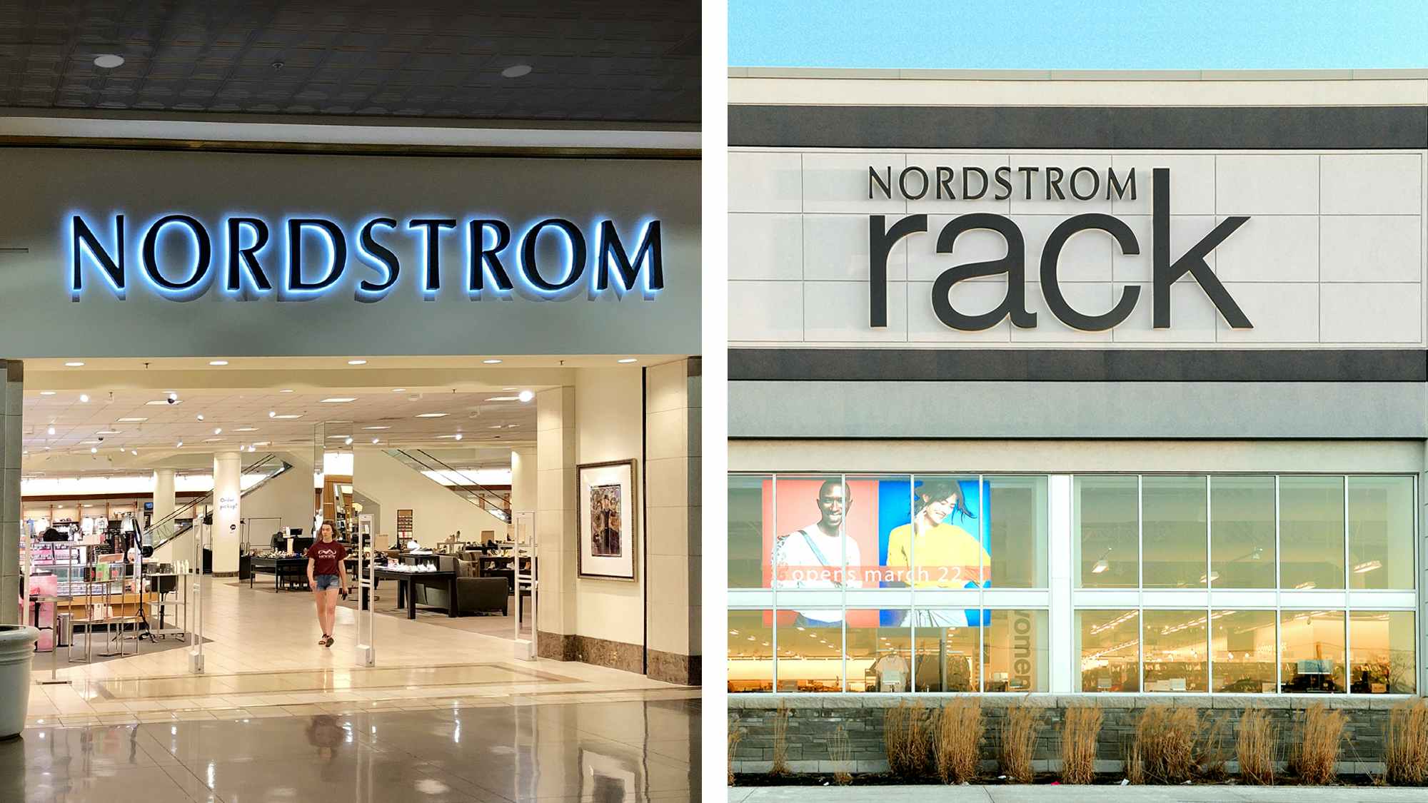 nordstrom versus nordstrom rack storefronts