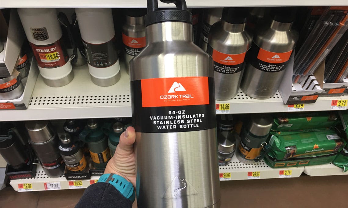 ozark trail 64oz double wall stainless steel water bottle