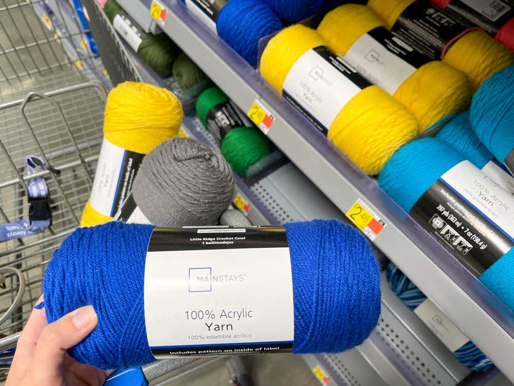 Colorful yarn for sale at Walmart