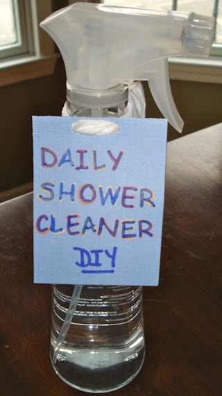 Prevent hard water stains with hydrogen peroxide, rubbing alcohol, dish washing soap and dishwasher rinse.