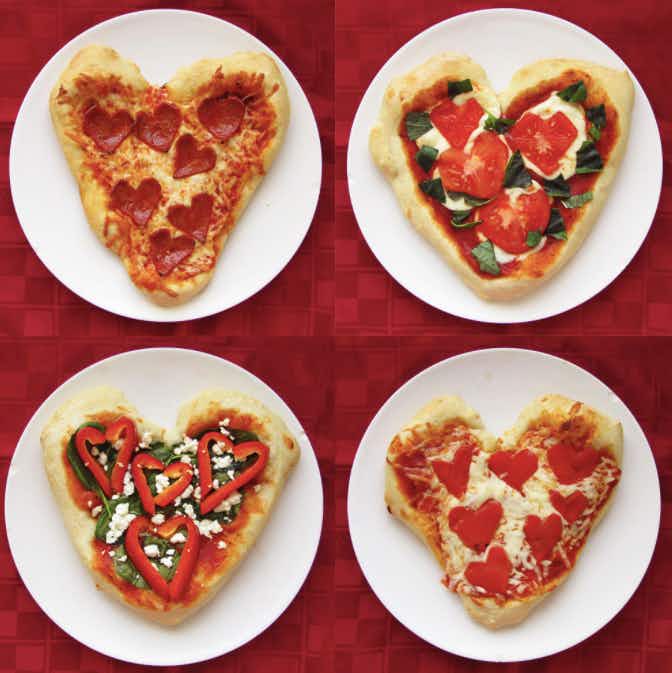 12. Heart-Shaped Personal Pizzas