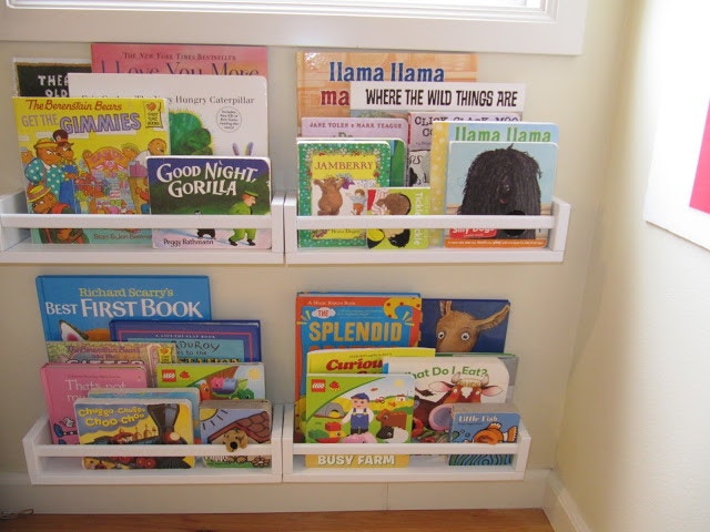 Convert IKEA spice racks into bookshelves.