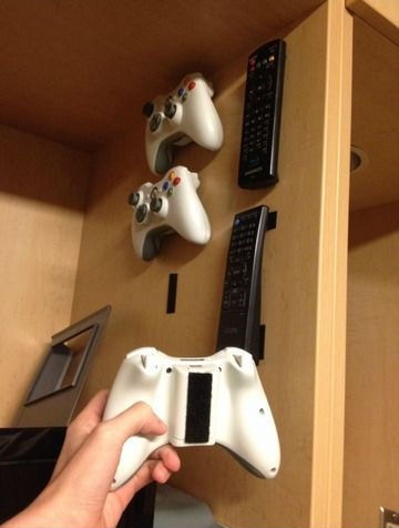 Use velcro to store your remote controls.