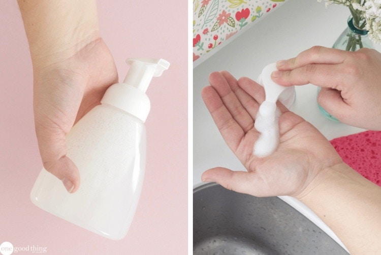 Make homemade coconut oil foaming hand soap.