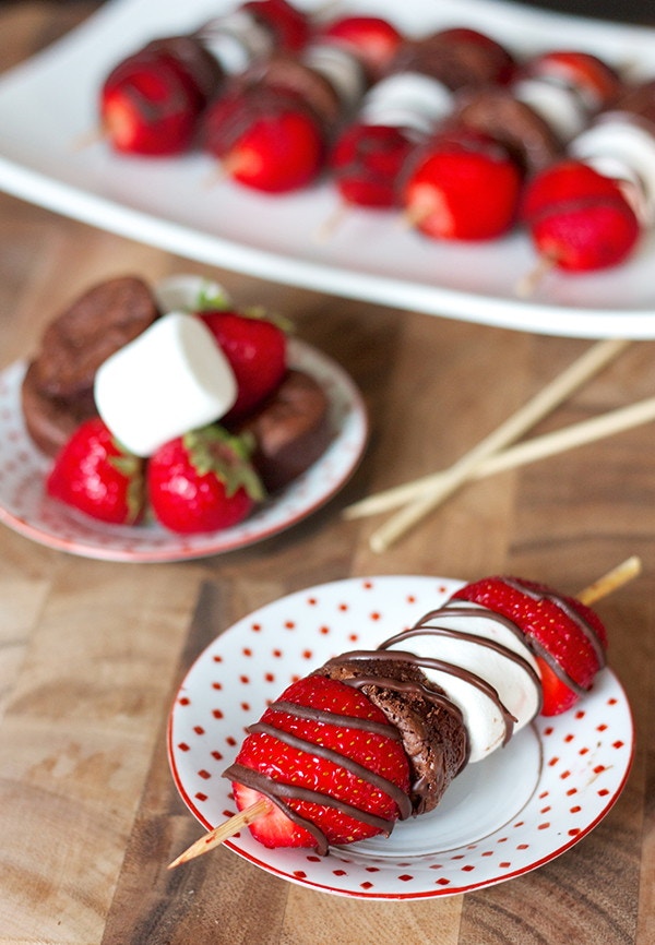 20. Strawberry Brownie Kabobs