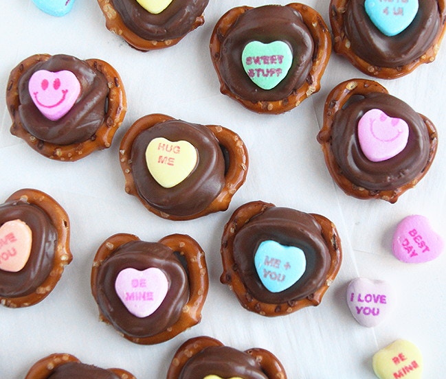 21. Conversation Heart Pretzels