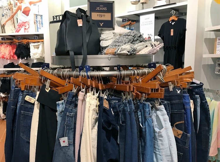 1. Buy American Eagle jeans in January, April, July and October when they reach 68% off.