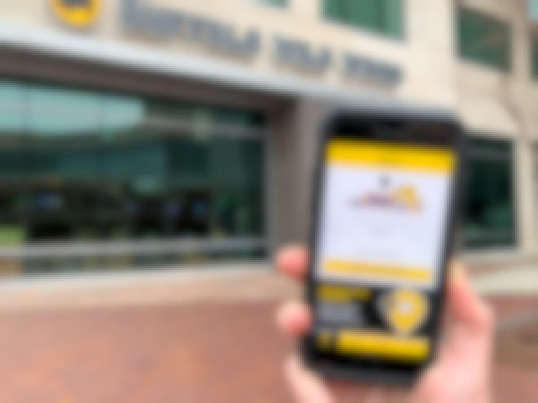 The Checkin portal on the Buffalo Wild Wings App outside the restaurant.