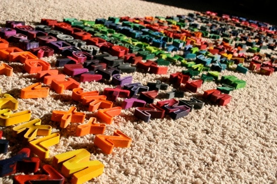 Make letters and numbers out of crayons and molds. 