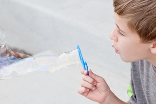 Make a bubble solution for the kids.