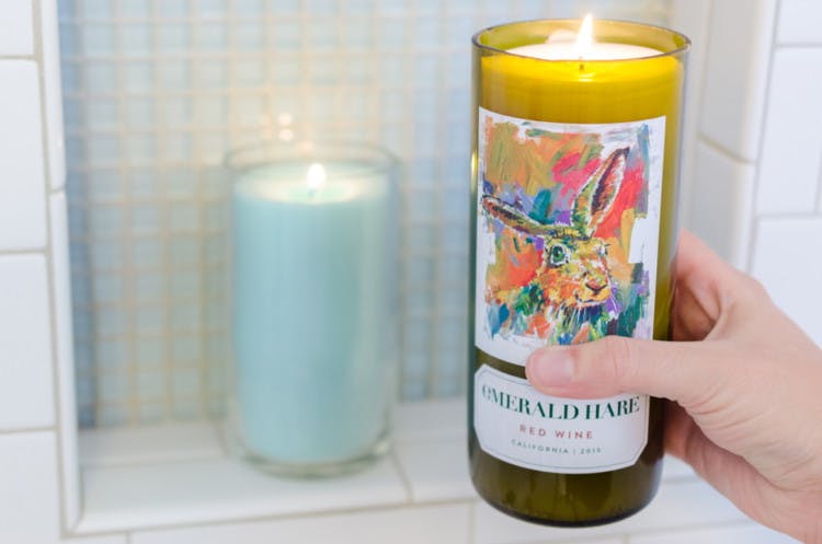 Turn your favorite wine bottle into a candle.