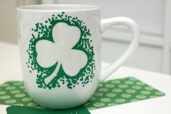 Use a Sharpie to make a shamrock cup.