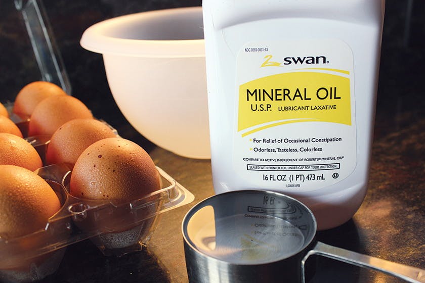 Preserve eggs for months with mineral oil.