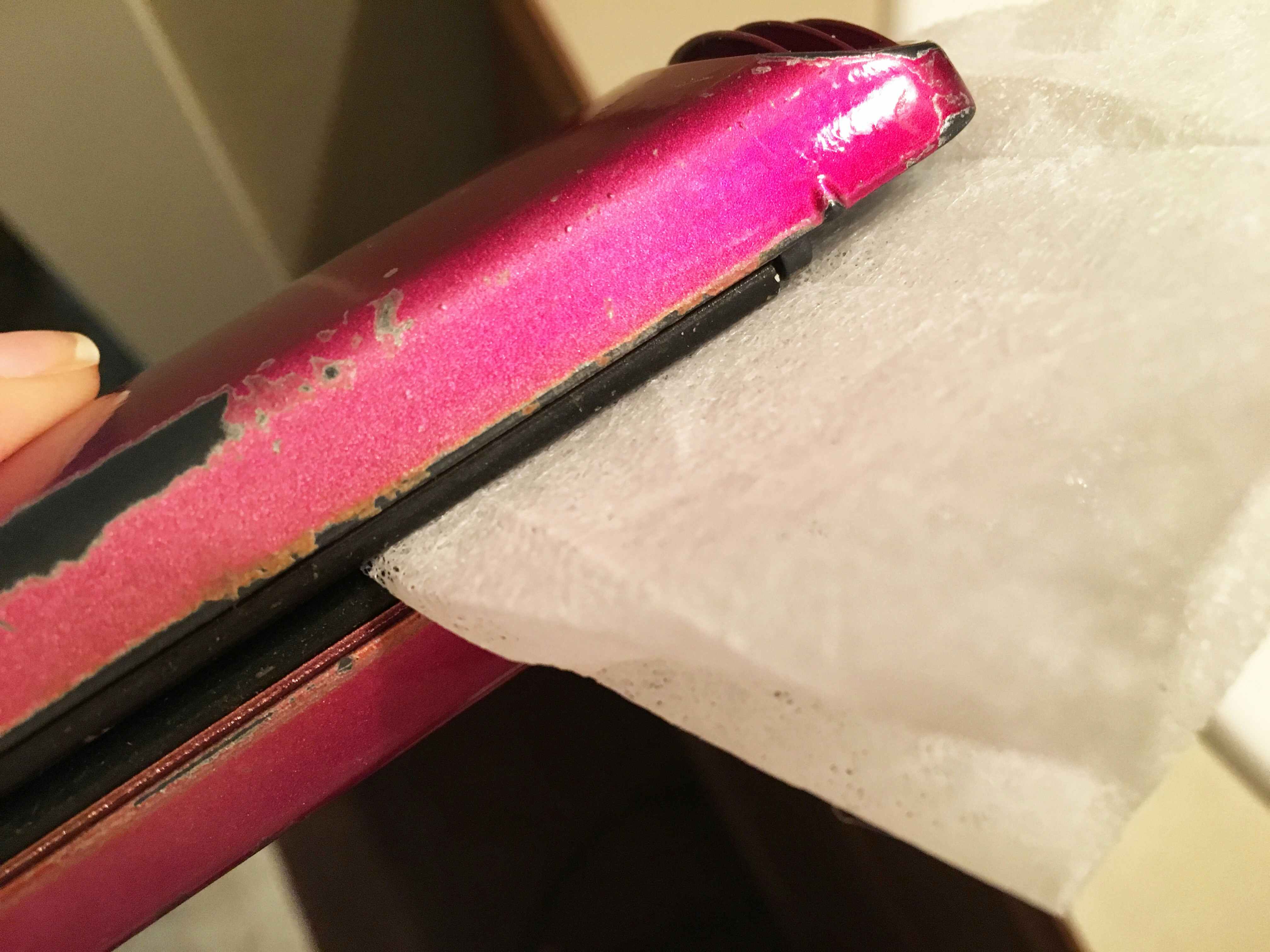 Clean gunk off your straightener or curling iron.