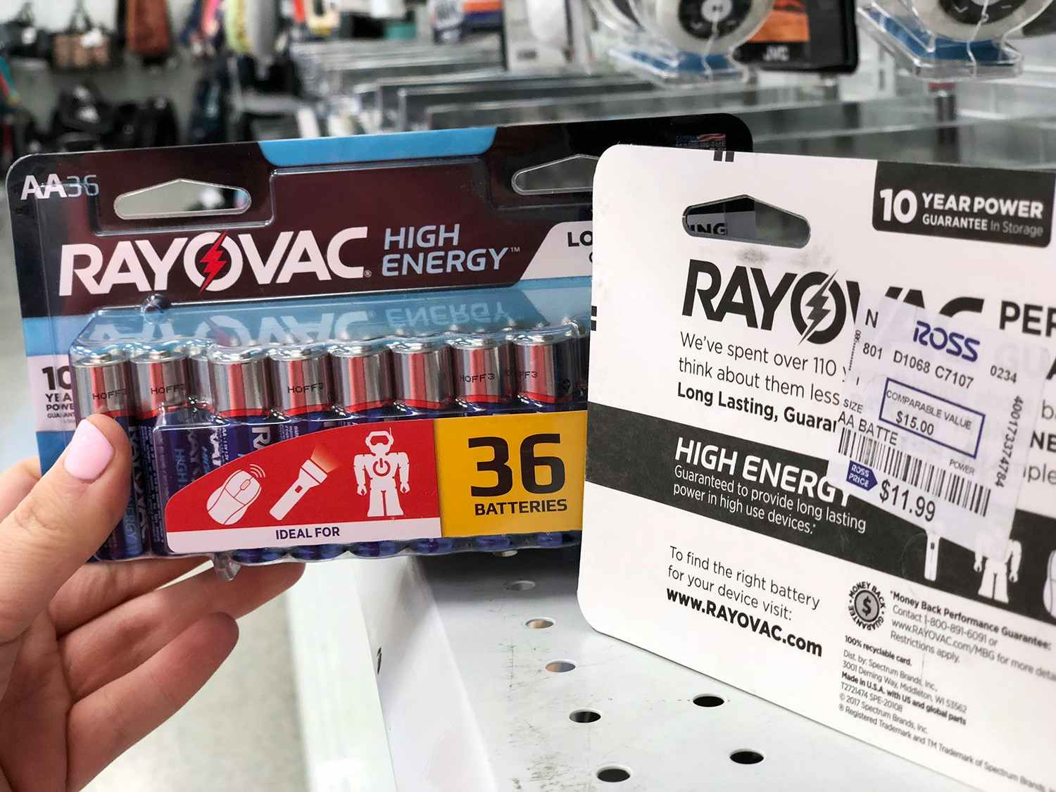 Rayovac batteries at Ross are 35% cheaper than Amazon.